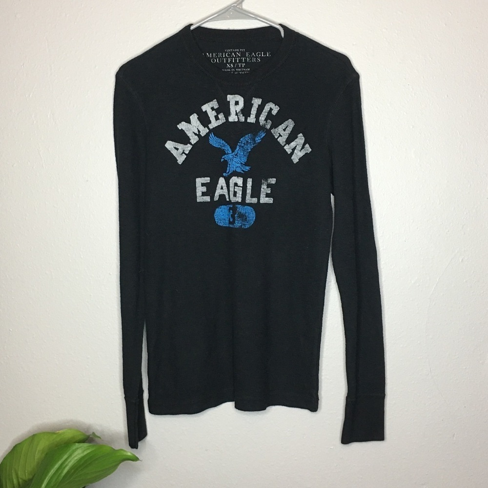 American Eagle Outfitters Black Long Sleeve Shirt